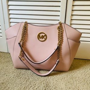 MICHAEL KORS Pink Tote with Golden Chain